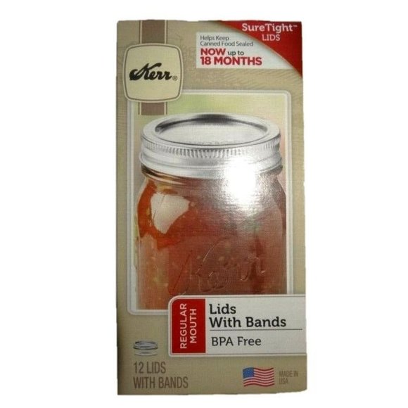 Kerr Regular Mouth Sure Tight Canning Jar Lids and Bands 12-Piece BPA Free NIB - Picture 2 of 4